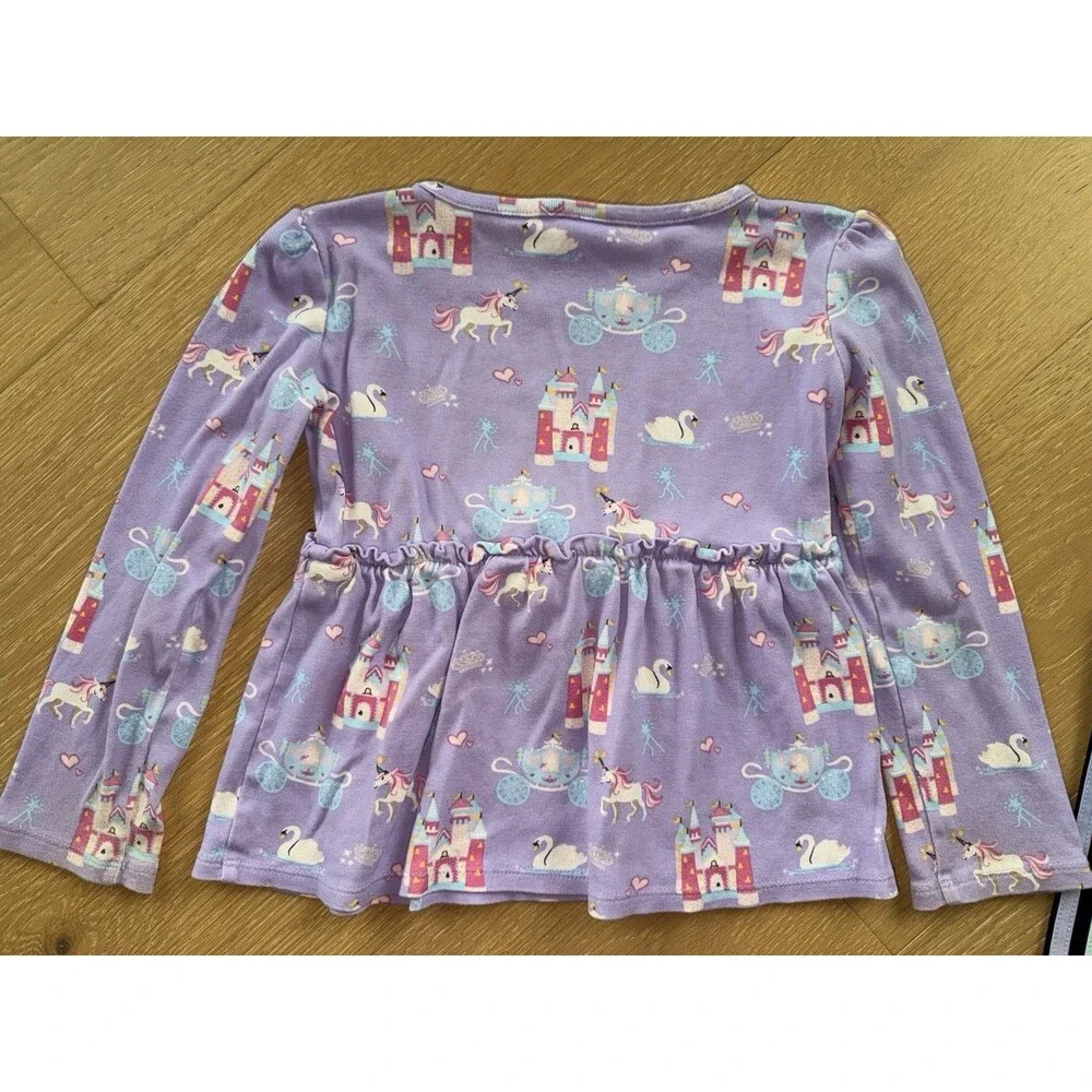 Girl's Adidas Joggers Tracksuit Pants 4t & Gymboree Unicorn Princess Top 5t
